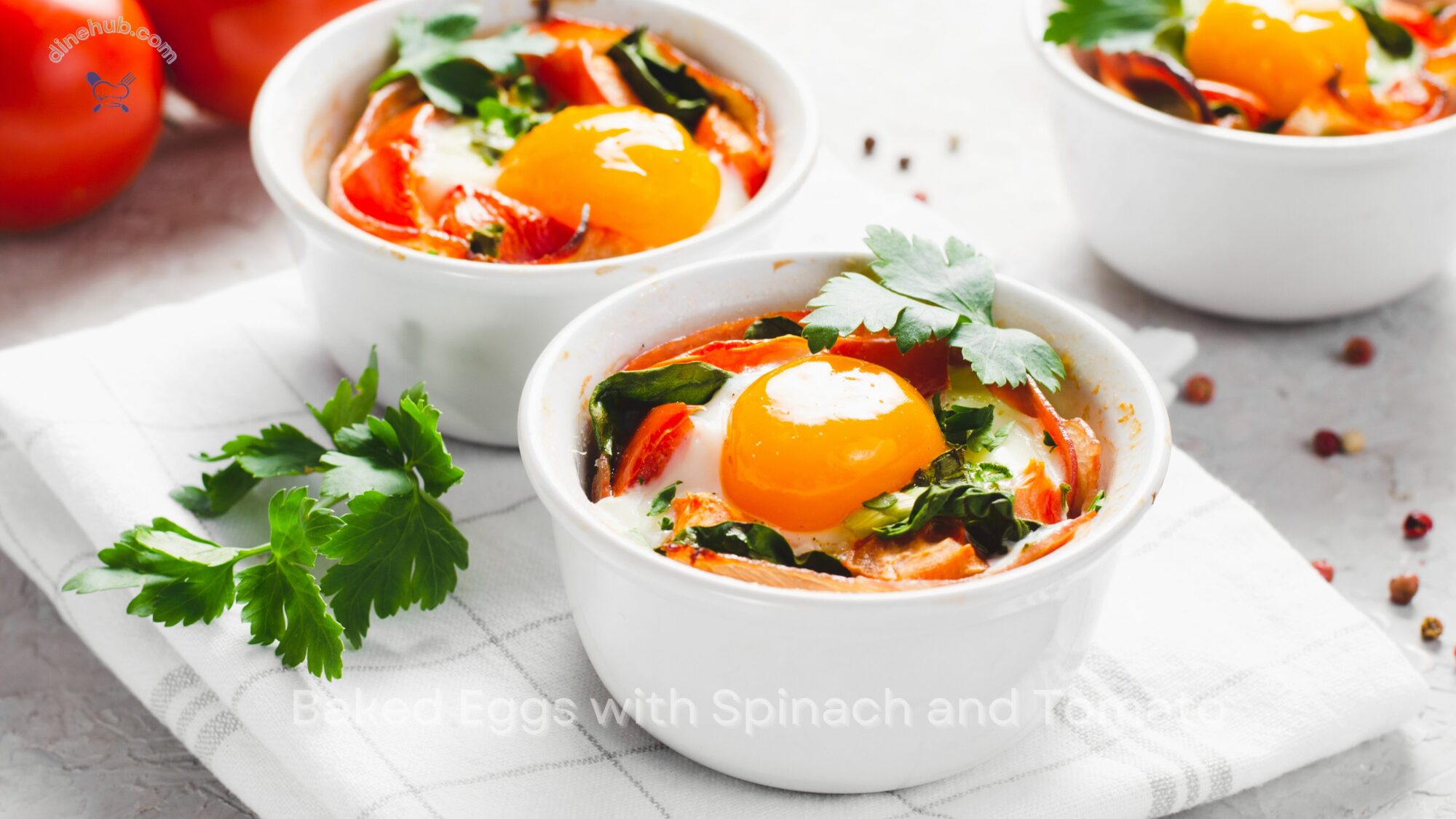 Baked Eggs with Spinach and Tomato