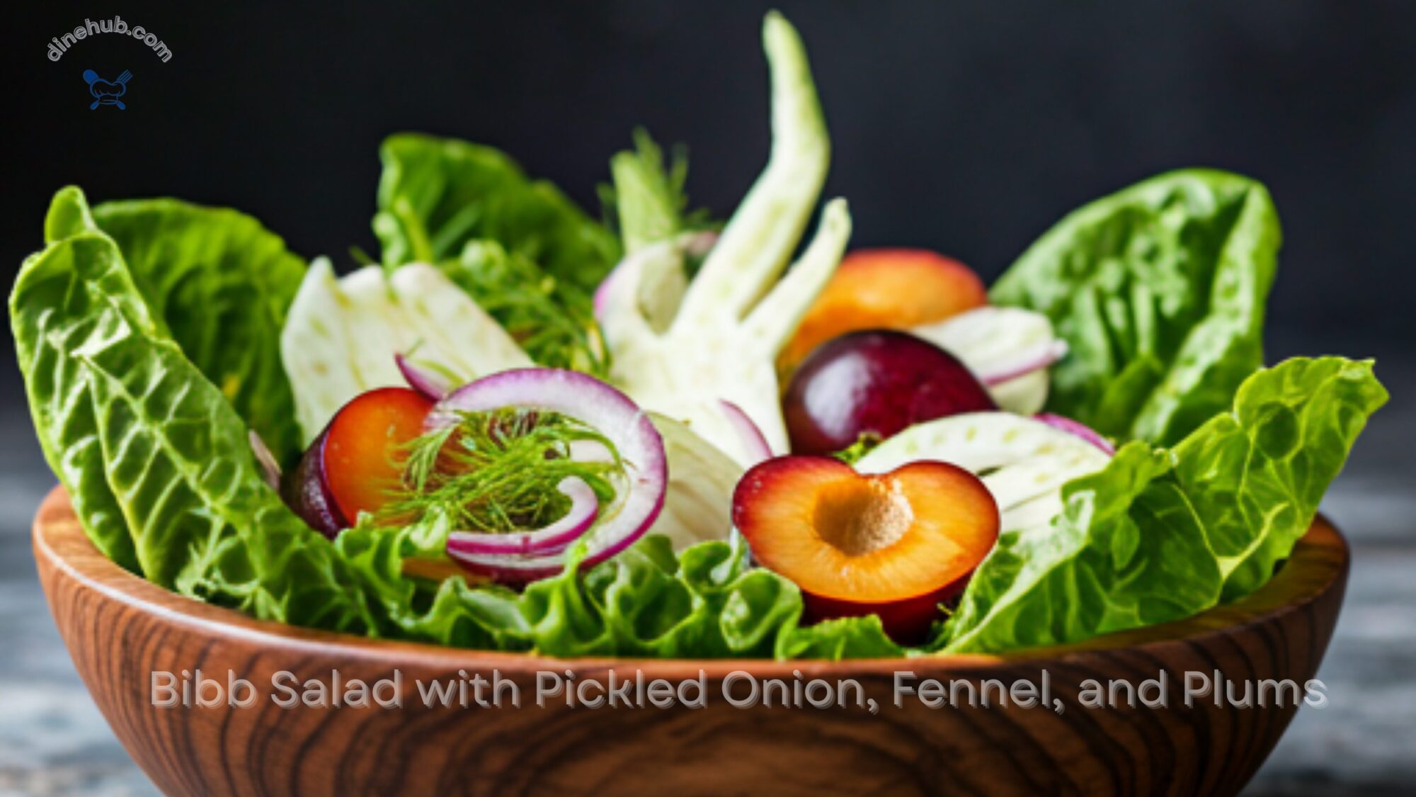 Bibb Salad with Pickled Onion, Fennel, and Plums